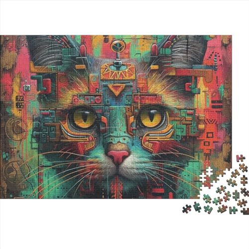 Kat Puzzles 1000 Teile Schwer Puzzle Spielzeug Pädagogisches Spiel Impossible Herausforderungsspielzeug Für Erwachsene Kinder 1000pcs (75x50cm) von FYQTCIAN