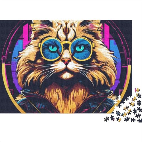 Kat Puzzles 1000 Teile Schwer Puzzle Spielzeug Pädagogisches Spiel Impossible Niedliche Tiere Herausforderungsspielzeug Für Erwachsene Und Kinder Ab 12 Jahren 1000pcs (75x50cm) von FYQTCIAN