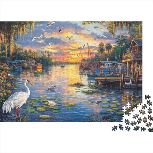 Kranich Puzzle 1000 Teile Schwer Puzzle Spielzeug Lernspiel Impossible Tier Herausforderung Spielzeug Für Erwachsene Kinder 1000pcs (75x50cm) von FYQTCIAN
