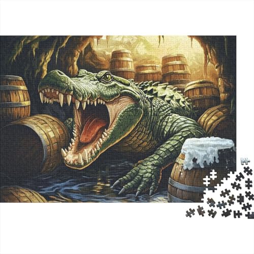 Krokodil Puzzle 1000 Teile Schwer Puzzle Spielzeug Pädagogisches Spiel Impossible Herausforderungsspielzeug Für Erwachsene Und Kinder in Bewährter 1000pcs (75x50cm) von FYQTCIAN