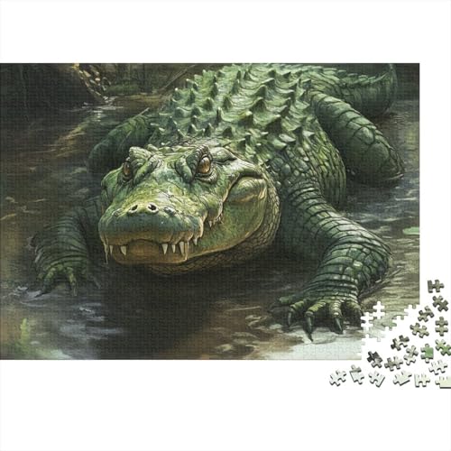 Krokodil Puzzles 1000 Teile Schwer Puzzle Spielzeug Pädagogisches Spiel Impossible Herausforderungsspielzeug Für Erwachsene Und Kinder in Bewährter 1000pcs (75x50cm) von FYQTCIAN