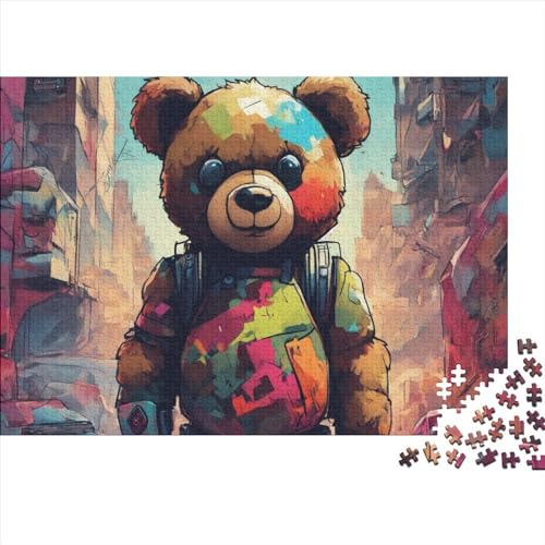 Kunst Bär Puzzle 1000 Teile Schwer Puzzle Spielzeug Lernspiel Impossible CKunstoon Herausforderungsspielzeug Für Erwachsene Und Kinder Ab 12 Jahren 1000pcs (75x50cm) von FYQTCIAN