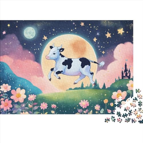 Kunstkuh Puzzle 1000-teilige Schwer Puzzle Spielzeug Pädagogisches Spiel Impossible CKunstoon Herausforderungsspielzeug Für Erwachsene Kinder 1000pcs (75x50cm) von FYQTCIAN