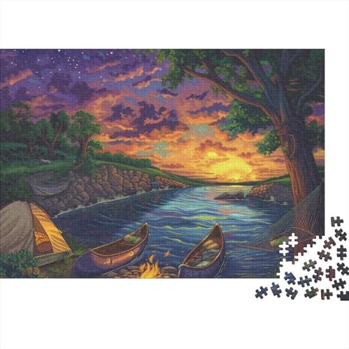 Landschaftsmalerei Puzzle 1000 Teile Schwer Puzzle Spielzeug Lernspiel Impossible Herausforderung Spielzeug Für Erwachsene Und Kinder in Bewährter 1000pcs (75x50cm) von FYQTCIAN