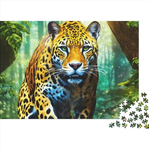 Leopard Puzzle 1000-teilige Schwer Puzzle Spielzeug Lernspiel Impossible Waldtiere Herausforderung Spielzeug Für Erwachsene Kinder 1000pcs (75x50cm) von FYQTCIAN