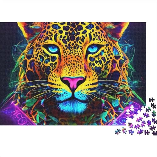 Leopard Puzzle 1000-teilige Schwer Puzzle Spielzeug Lernspiel Impossible Waldtiere Herausforderung Spielzeug Für Erwachsene Und Kinder Ab 12 Jahren 1000pcs (75x50cm) von FYQTCIAN