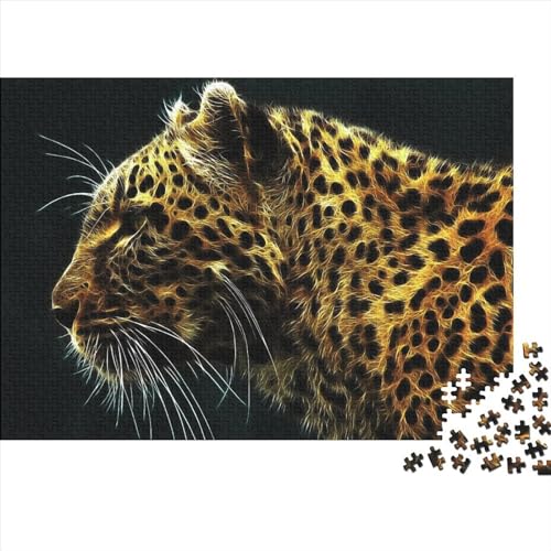 Leopard Puzzles 1000 Teile Schwer Puzzle Spielzeug Lernspiel Impossible Waldtiere Herausforderung Spielzeug Für Erwachsene Kinder 1000pcs (75x50cm) von FYQTCIAN