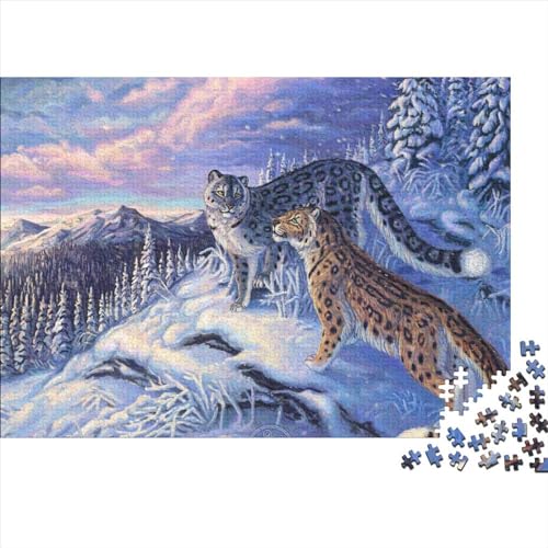 Leopard Puzzles 1000 Teile Schwer Puzzle Spielzeug Lernspiel Impossible Waldtiere Herausforderungsspielzeug Für Erwachsene Kinder 1000pcs (75x50cm) von FYQTCIAN