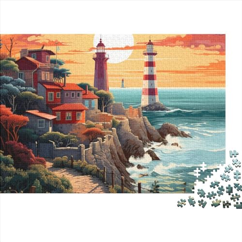 Leuchttürme an der Küste Puzzle 1000 Teile Schwer Puzzle Spielzeug Lernspiel Impossible Herausforderungsspielzeug Für Erwachsene Und Kinder Ab 12 Jahren 1000pcs (75x50cm) von FYQTCIAN