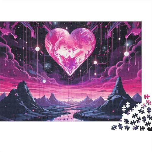 Liebe Sonnenuntergang Puzzle 1000-teilige Schwer Puzzle Spielzeug Lernspiel Impossible Herausforderung Spielzeug Für Erwachsene Kinder 1000pcs (75x50cm) von FYQTCIAN