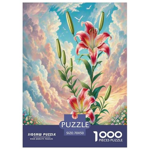Lilie Puzzles 1000 Teile Schwer Puzzle Spielzeug Lernspiel Impossible Herausforderung Spielzeug Für Erwachsene Und Kinder in Bewährter 70x50cm/1000pcs von FYQTCIAN