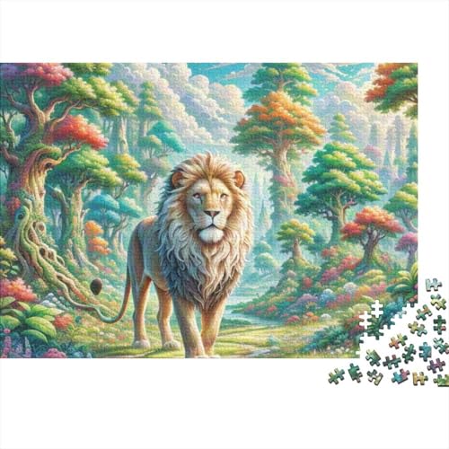 Lion 1000-Teile Premium Holzpuzzle - Unmögliches Puzzle Für Erwachsene, Pädagogisches Familienspiel, Hochwertige Wandkunst Geschenkidee 1000pcs (75x50cm) von FYQTCIAN