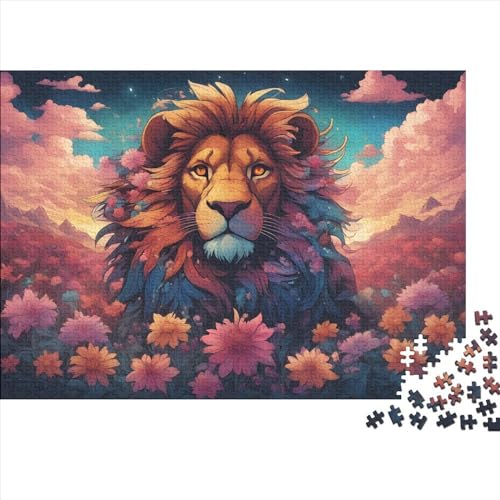 Löwe Puzzle 1000-teilige Schwer Puzzle Spielzeug Lernspiel Impossible Wildtiere Herausforderung Spielzeug Für Erwachsene Kinder 1000pcs (75x50cm) von FYQTCIAN