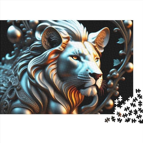 Löwe Puzzles 1000-teilige Schwer Puzzle Spielzeug Lernspiel Impossible CKunstoon Herausforderungsspielzeug Für Erwachsene Kinder 1000pcs (75x50cm) von FYQTCIAN