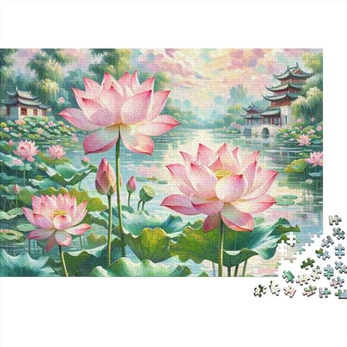 Lotus Flower Holzpuzzle 1000 Teile Für Erwachsene & Jugendliche - Unmögliches Puzzle Spielzeug, Pädagogisches Geduldspiel, Premium Geburtstagsgeschenk 1000pcs (75x50cm) von FYQTCIAN