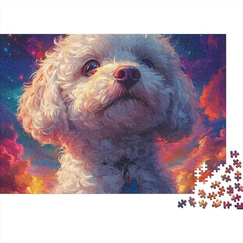 Maltesisch Hund Puzzles 1000 Teile Schwer Puzzle Spielzeug Pädagogisches Spiel Impossible Herausforderungsspielzeug Für Erwachsene Kinder 1000pcs (75x50cm) von FYQTCIAN