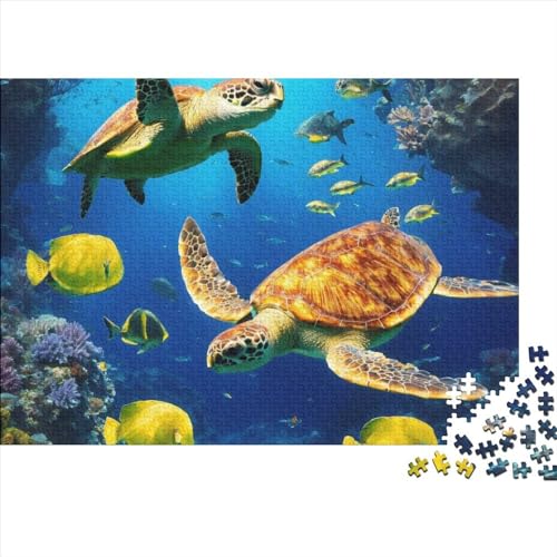 Meerestiere Puzzle 1000 Teile Schwer Puzzle Spielzeug Lernspiel Impossible Herausforderung Spielzeug Für Erwachsene Und Kinder in Bewährter 1000pcs (75x50cm) von FYQTCIAN