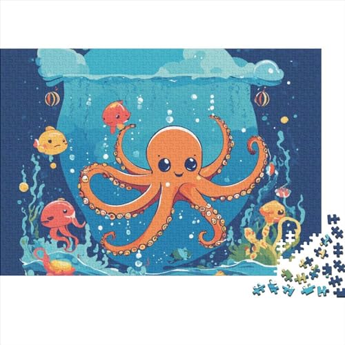 Meerestiere Puzzle 1000 Teile Schwer Puzzle Spielzeug Pädagogisches Spiel Impossible Oktopus Herausforderung Spielzeug Für Erwachsene Und Kinder Ab 14 Jahren 1000pcs (75x50cm) von FYQTCIAN