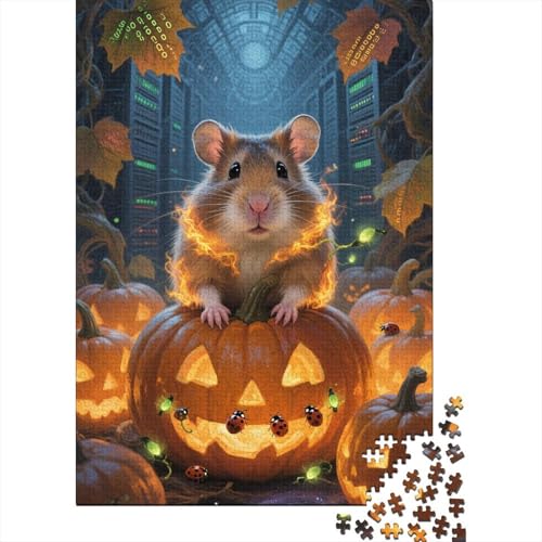 Meerschweinchen Holz Puzzle 1000 Teile Für Erwachsene - Unmögliches Legespiel, Stressabbau Spielzeug,Niedlich Premium Home Dekoration, 1000pcs (75x50cm) von FYQTCIAN