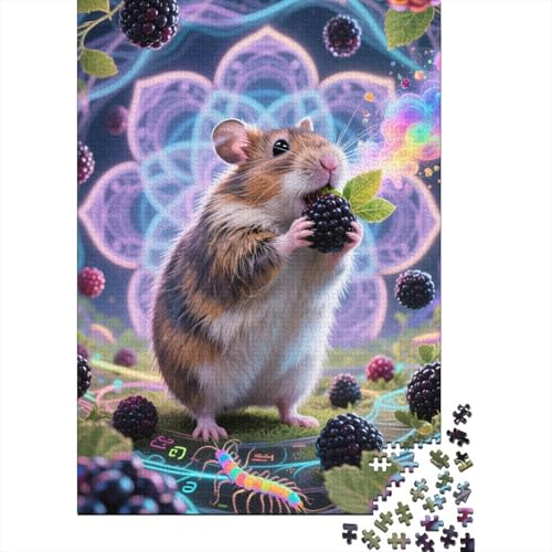 Meerschweinchen Holzpuzzle 1000 Teile Für Erwachsene & Jugendliche - Zeichentrickfilm Kunst Unmögliches Puzzle Spielzeug, Pädagogisches Geduldspiel, Premium Geburtstagsgeschenk 1000pcs (75x50cm) von FYQTCIAN
