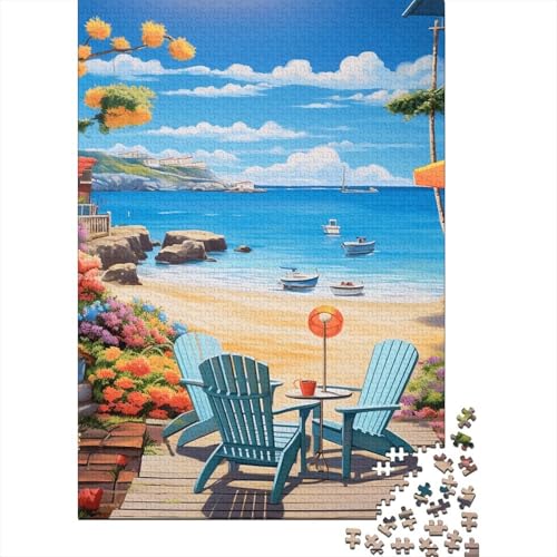 Mittelmeer-Ansicht Holzpuzzle 1000 Teile Für Erwachsene & Jugendliche - Unmögliches Puzzle Spielzeug, Pädagogisches Geduldspiel, Premium Geburtstagsgeschenk 1000pcs (75x50cm) von FYQTCIAN