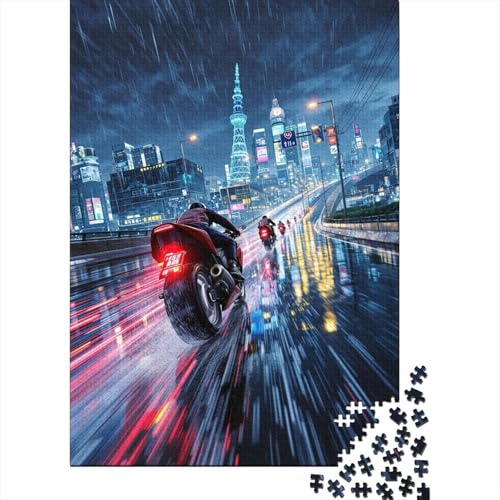 Motorcycle Holz Puzzle 1000 Teile Für Erwachsene - Unmögliches Legespiel, Stressabbau Spielzeug,Moto Premium Home Dekoration, 1000pcs (75x50cm) von FYQTCIAN