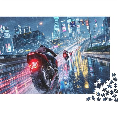 Motorcycle Holzpuzzle 1000 Teile Für Erwachsene & Jugendliche - Moto Unmögliches Puzzle Spielzeug, Pädagogisches Geduldspiel, Premium Geburtstagsgeschenk 1000pcs (75x50cm) von FYQTCIAN