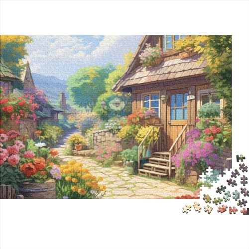 Mountain Village Cottage Puzzles 1000-teilige Schwer Puzzle Spielzeug Lernspiel Impossible Herausforderungsspielzeug Für Erwachsene Und Kinder in Bewährter 1000pcs (75x50cm) von FYQTCIAN