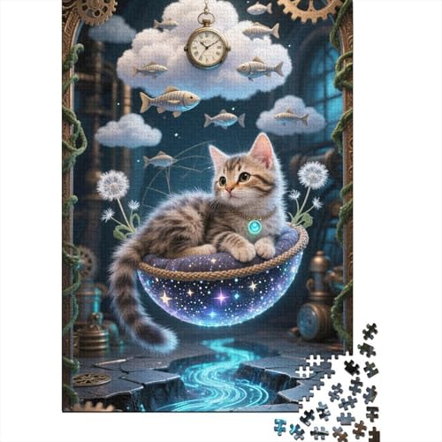 Niedlich 1000 Teile Schwieriges Holzpuzzle Devon Rex - Premium Puzzle Für Erwachsene, Familientaugliches Geschicklichkeitsspiel, Kreative Wanddekoration Geschenk 1000pcs (75x50cm) von FYQTCIAN