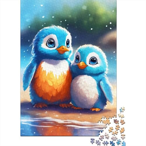 Niedlich Pinguin Holzpuzzle 1000 Teile Für Erwachsene & Jugendliche - Zeichentrickfilm Unmögliches Puzzle Spielzeug, Pädagogisches Geduldspiel, Premium Geburtstagsgeschenk 1000pcs (75x50cm) von FYQTCIAN
