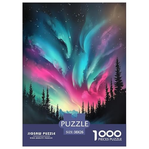 Nordlichter Puzzle 1000 Teile Schwer Puzzle Spielzeug Lernspiel Impossible Herausforderung Spielzeug Für Erwachsene Und Kinder in Bewährter 38x26cm/1000pcs von FYQTCIAN