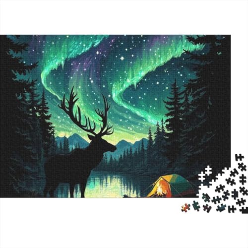 Nordlichter Puzzle 1000 Teile Schwer Puzzle Spielzeug Lernspiel Impossible Pet Hund Herausforderung Spielzeug Für Erwachsene Kinder 1000pcs (75x50cm) von FYQTCIAN