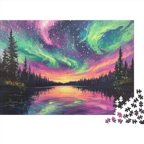 Nordlichter Puzzle 1000-teilige Schwer Puzzle Spielzeug Pädagogisches Spiel Impossible Pet Hund Herausforderungsspielzeug Für Erwachsene Kinder 1000pcs (75x50cm) von FYQTCIAN