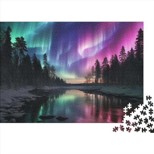 Nordlichter in Norwegen Puzzles 1000 Teile Schwer Puzzle Spielzeug Lernspiel Impossible Herausforderung Spielzeug Für Erwachsene Und Kinder Ab 12 Jahren 1000pcs (75x50cm) von FYQTCIAN