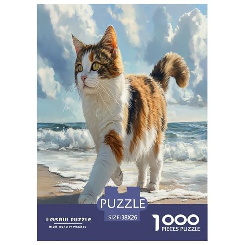 Norwegische Waldkatte Puzzles 1000 Teile Schwer Puzzle Spielzeug Lernspiel Impossible Herausforderungsspielzeug Für Erwachsene Und Kinder in Bewährter 38x26cm/1000pcs von FYQTCIAN