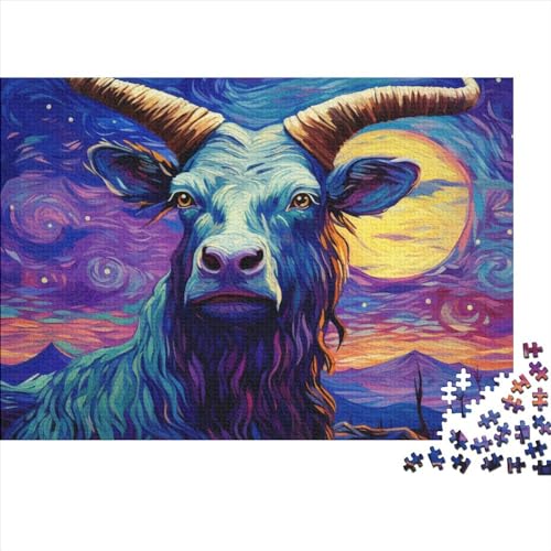 Ölgemälde Yak Puzzle 1000 Teile Schwer Puzzle Spielzeug Lernspiel Impossible Herausforderung Spielzeug Für Erwachsene Kinder 1000pcs (75x50cm) von FYQTCIAN
