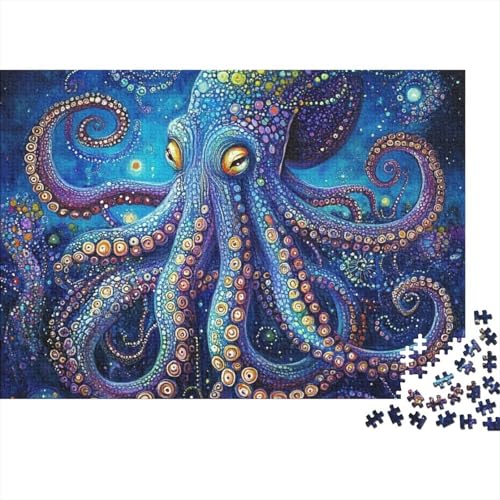 Oktopus Puzzle 1000-teilige Schwer Puzzle Spielzeug Lernspiel Impossible Herausforderungsspielzeug Für Erwachsene Und Kinder in Bewährter 1000pcs (75x50cm) von FYQTCIAN