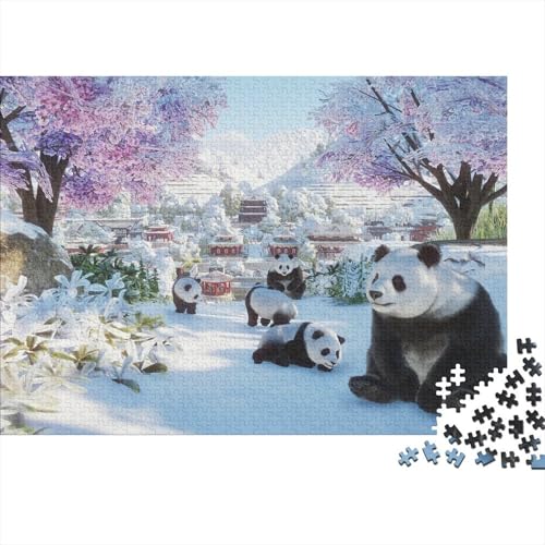 Panda Puzzles 1000 Teile Schwer Puzzle Spielzeug Lernspiel Impossible Wildtiere Herausforderung Spielzeug Für Erwachsene Kinder 1000pcs (75x50cm) von FYQTCIAN