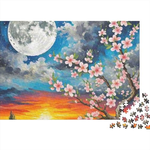 Peach Blossom Holz Puzzle 1000 Teile Für Erwachsene - Unmögliches Legespiel, Stressabbau Spielzeug, Premium Home Dekoration, 1000pcs (75x50cm) von FYQTCIAN