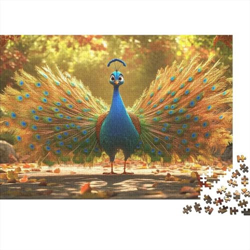 Pfau Puzzles 1000 Teile Schwer Puzzle Spielzeug Lernspiel Impossible Herausforderung Spielzeug Für Erwachsene Und Kinder in Bewährter 1000pcs (75x50cm) von FYQTCIAN