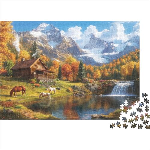 Pferd Puzzle 1000 Teile Schwer Puzzle Spielzeug Lernspiel Impossible Wildtiere Herausforderung Spielzeug Für Erwachsene Und Kinder in Bewährter 1000pcs (75x50cm) von FYQTCIAN