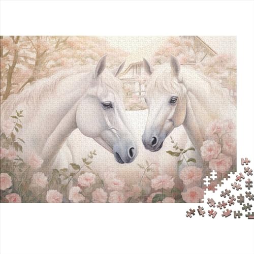 Pferd Puzzle 1000 Teile Schwer Puzzle Spielzeug Pädagogisches Spiel Impossible Herausforderungsspielzeug Für Erwachsene Kinder 1000pcs (75x50cm) von FYQTCIAN