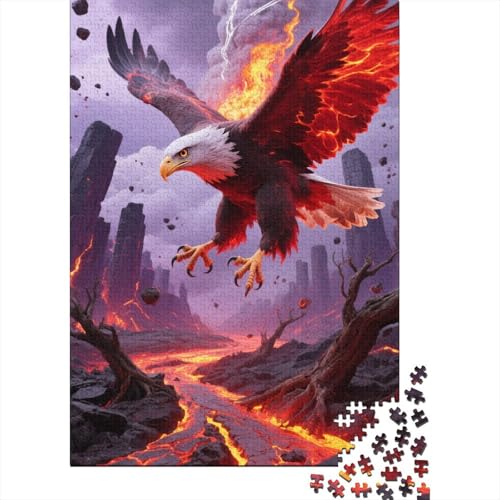 Premium Adler 1000 Teile Puzzle Aus Holz Niedlich - Herausforderndes Geschicklichkeitsspiel Für Erwachsene, Entspannende Wandkunst, Hochwertiges Geschenk 1000pcs (75x50cm) von FYQTCIAN
