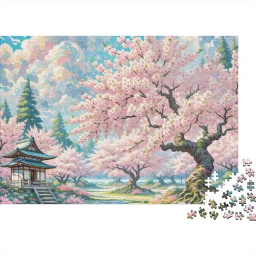 Premium Cherry Blossom 1000 Teile Puzzle Aus Holz - Herausforderndes Geschicklichkeitsspiel Für Erwachsene, Entspannende Wandkunst, Hochwertiges Geschenk 1000pcs (75x50cm) von FYQTCIAN