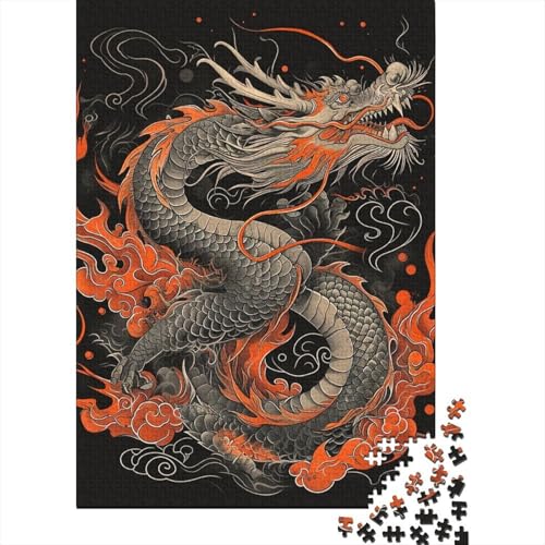 Premium Chinese Dragon (6) 1000 Teile Puzzle Aus Holz - Herausforderndes Geschicklichkeitsspiel Für Erwachsene, Entspannende Wandkunst, Hochwertiges Geschenk 1000pcs (75x50cm) von FYQTCIAN