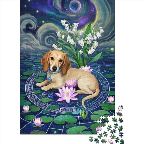 Premium Dackel 1000 Teile Puzzle Aus Holz Niedlich - Herausforderndes Geschicklichkeitsspiel Für Erwachsene, Entspannende Wandkunst, Hochwertiges Geschenk 1000pcs (75x50cm) von FYQTCIAN