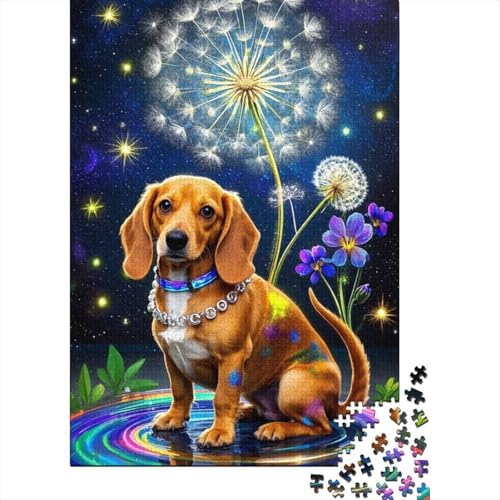 Premium Dackel 1000 Teile Puzzle Aus Holz Niedlich - Herausforderndes Geschicklichkeitsspiel Für Erwachsene, Entspannende Wandkunst, Hochwertiges Geschenk 1000pcs (75x50cm) von FYQTCIAN