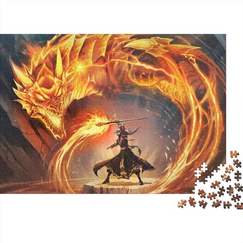 Premium Dragon 1000 Teile Puzzle Aus Holz Cool - Herausforderndes Geschicklichkeitsspiel Für Erwachsene, Entspannende Wandkunst, Hochwertiges Geschenk 1000pcs (75x50cm) von FYQTCIAN