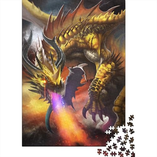 Premium Dragon 1000 Teile Puzzle Aus Holz Cool - Herausforderndes Geschicklichkeitsspiel Für Erwachsene, Entspannende Wandkunst, Hochwertiges Geschenk 1000pcs (75x50cm) von FYQTCIAN