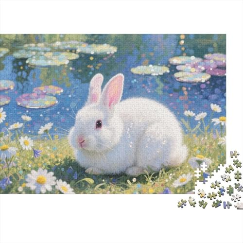 Premium Dwarf Rabbit 1000 Teile Puzzle Aus Holz - Herausforderndes Geschicklichkeitsspiel Für Erwachsene, Entspannende Wandkunst, Hochwertiges Geschenk 1000pcs (75x50cm) von FYQTCIAN